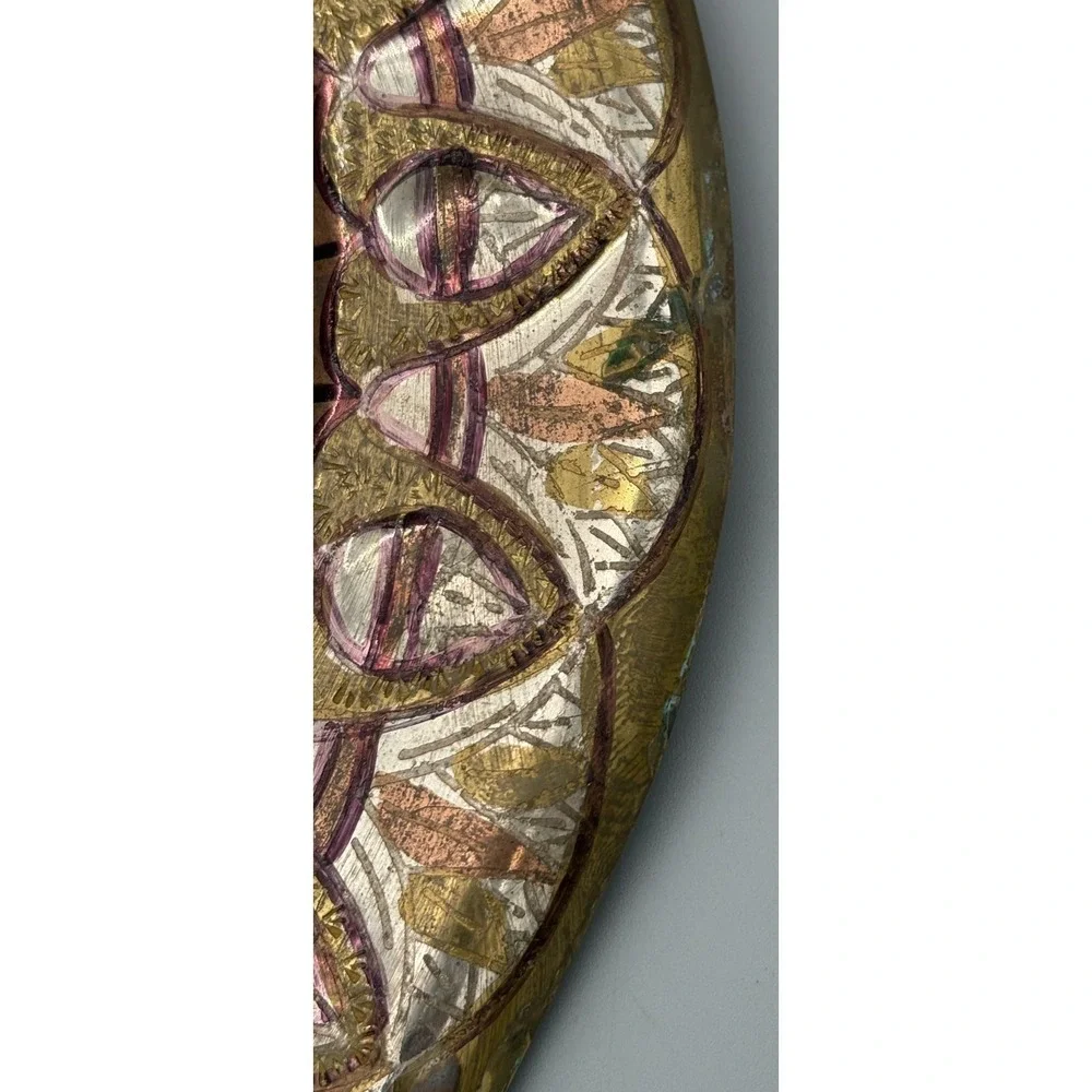 Vintage Copper Brass Hanging Wall Plate with PATINA 11.75